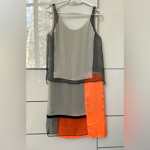 Helmut Lang silk color block dress size 4 - Picture 1 of 4